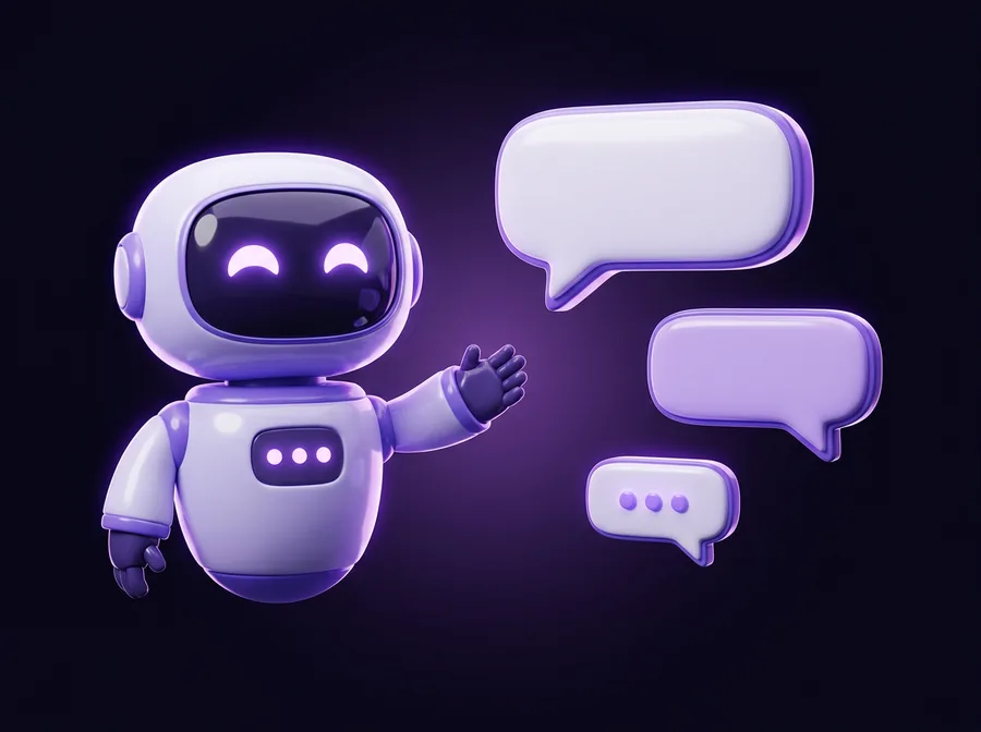 Robot de IA respondiendo mensajes de chat