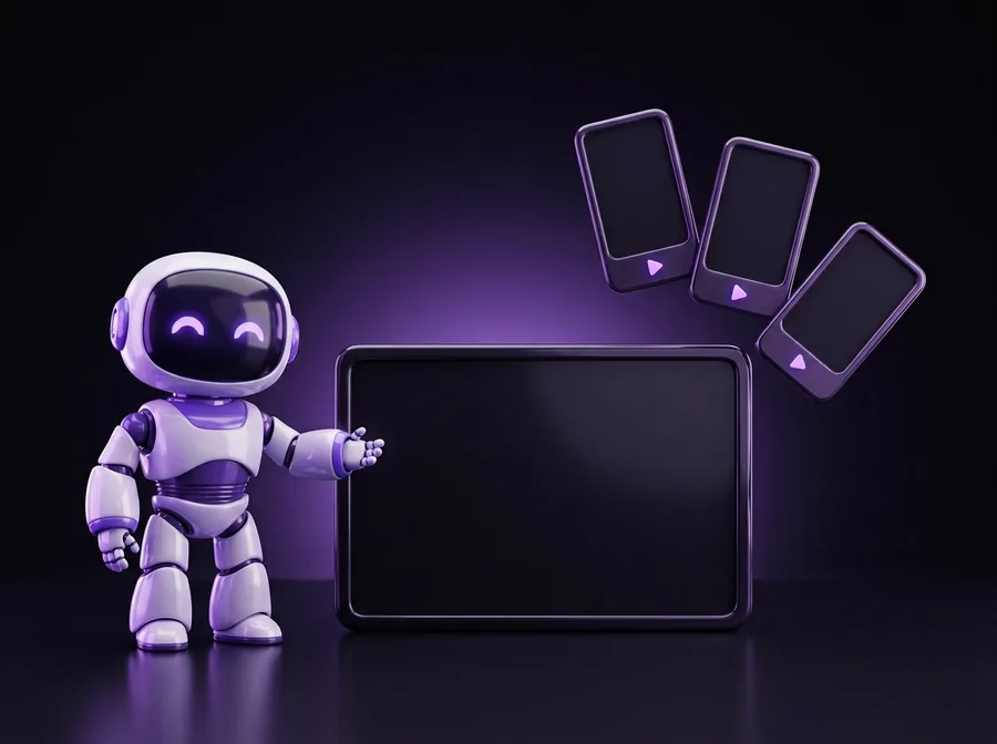 Robot de IA convirtiendo un vídeo largo en clips verticales