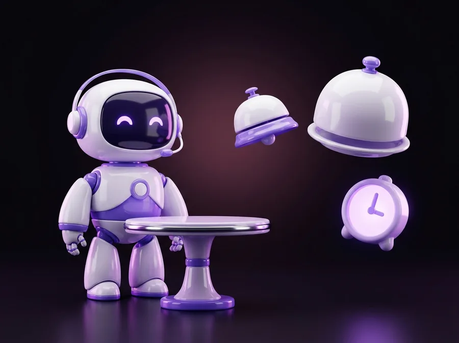 Robot de IA atendiendo las reservas de un restaurante
