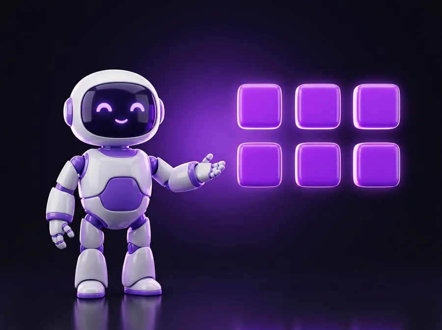 Robot de IA presentando el catálogo de soluciones de Zepai